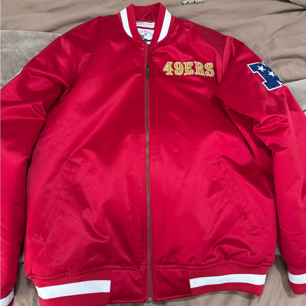 NEW NEVER BEEN WORN MITCHELL AND NESS SAN FRANCISCO 49ers 2024 SUPER BOWL JACKET